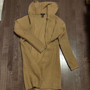Forever 21 Tan Hooded Cardigan